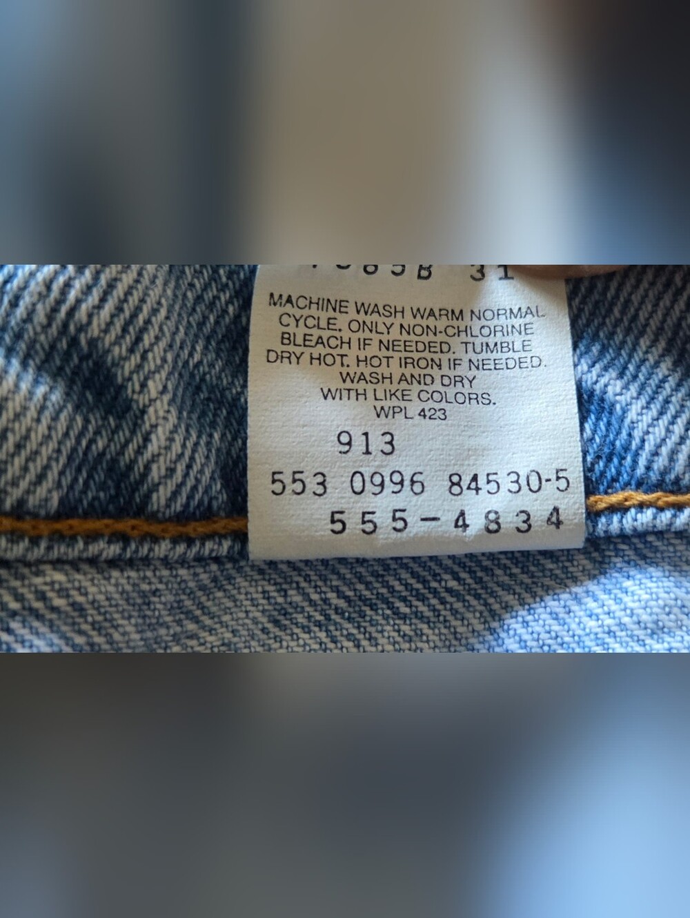 Vintage 1996 Levis 555 Men Blue Jeans Batwing Red Tab Made In The USA 36x30 - Picture 9 of 10